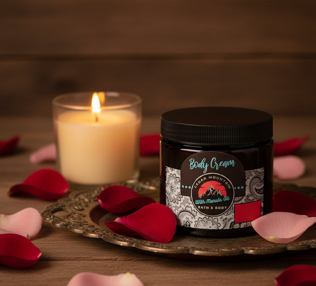 MarulaGlow™ Luxury Body Cream – Rose & Lavender