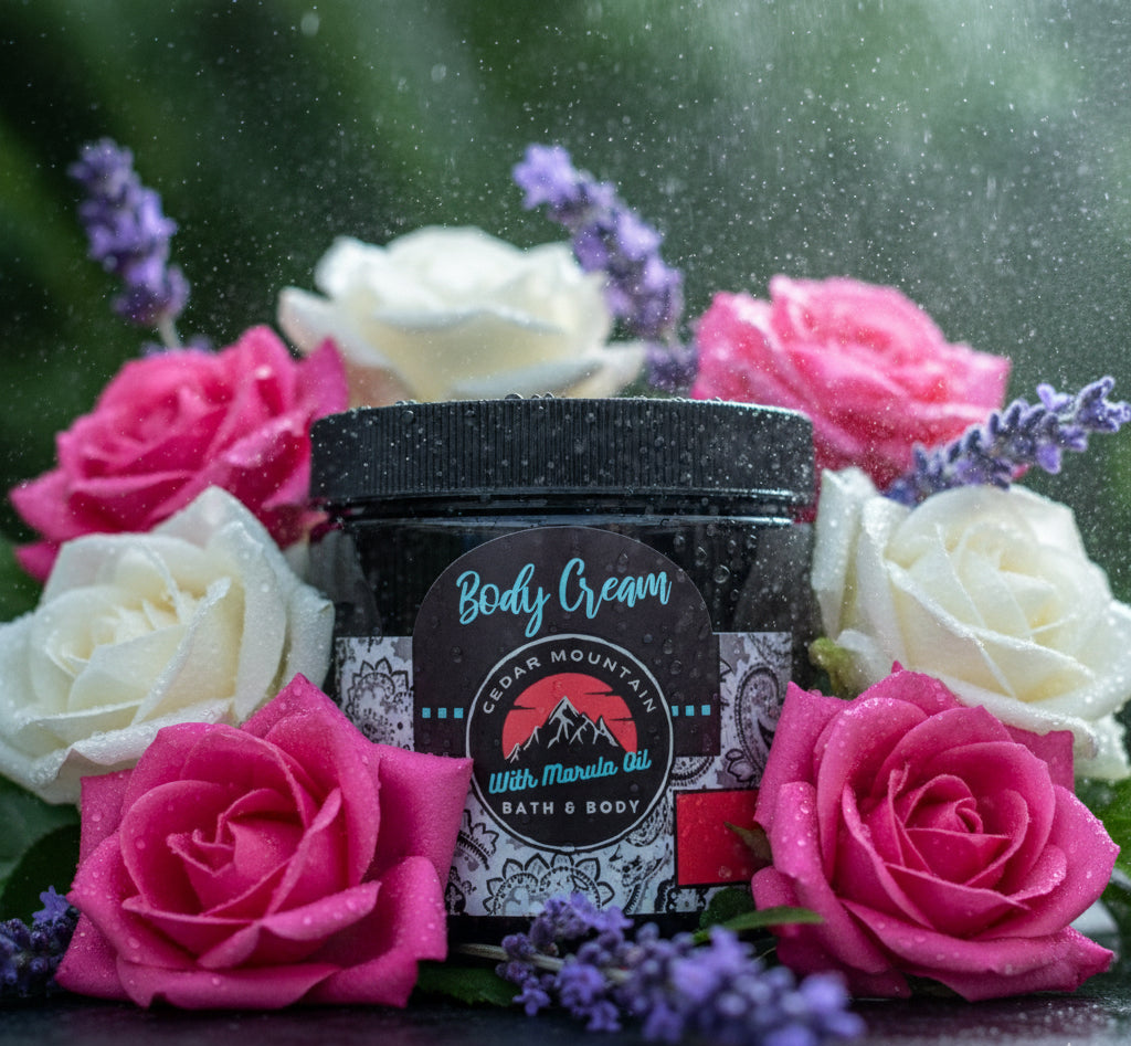 MarulaGlow™ Luxury Body Cream – Rose & Lavender