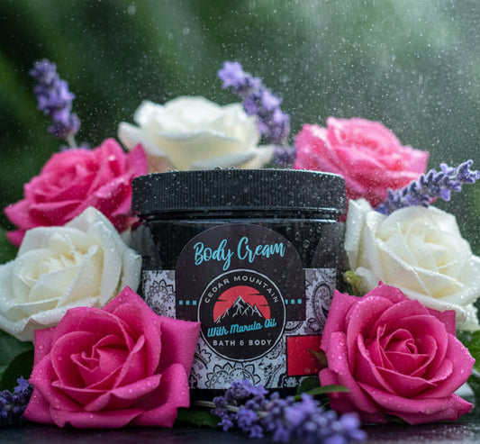 MarulaGlow™ Luxury Body Cream – Rose & Lavender