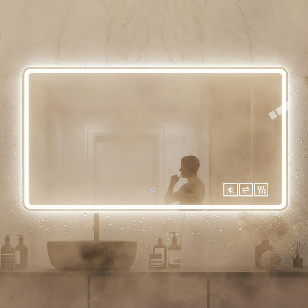 Trooper™ SteamMist XL Anti-Fog Wall Mirror (122×81 cm)